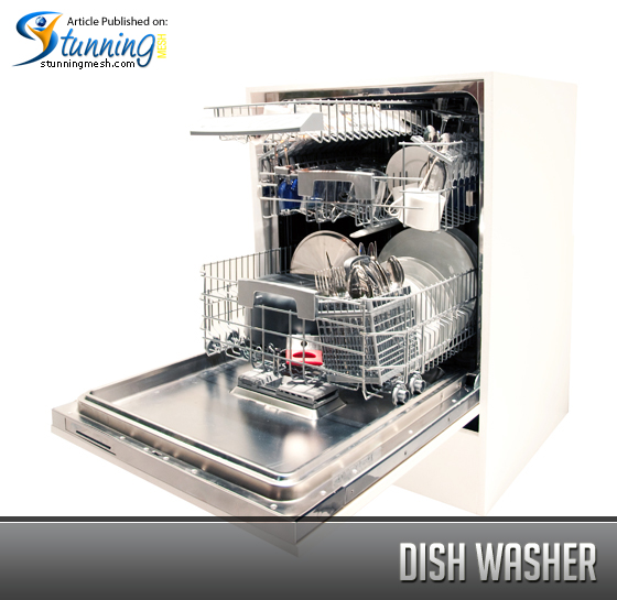 Modern dishwasher open