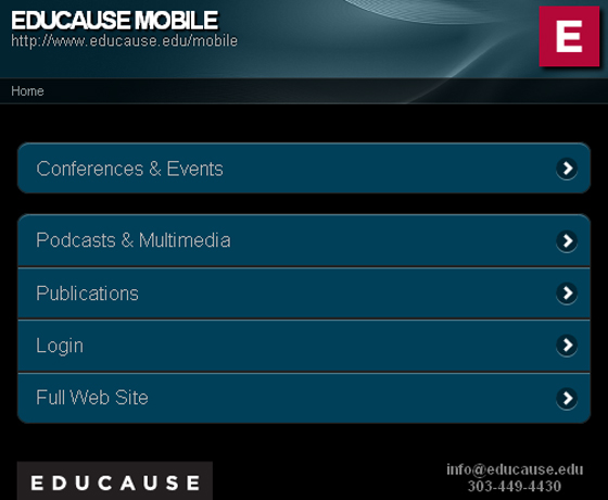 jquerymobile educause mobile