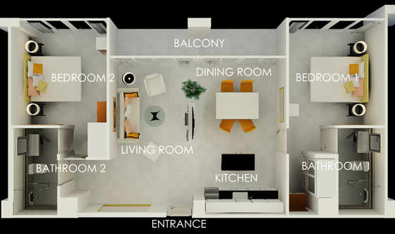 Stunningmesh - Bedroom Plan Interior Decoration