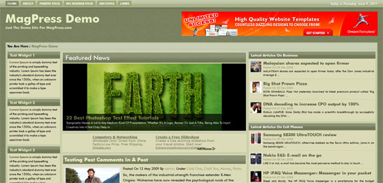 GreenMild Free WordPress Theme