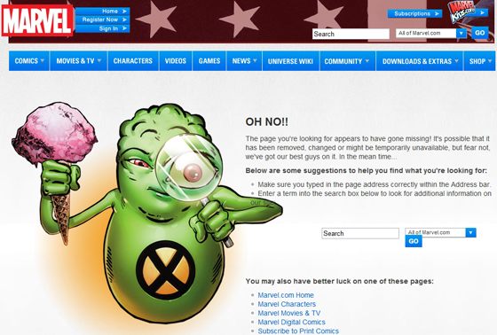 404 Error - Page not found sample