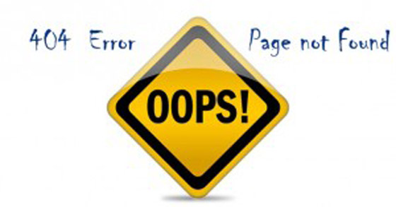404 Error - Page not found sample