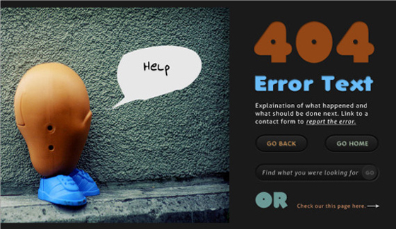 404 Error - Page not found sample