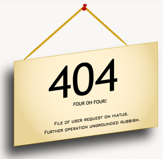 404 Error - Page not found sample