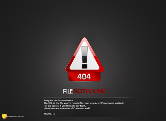 404 Error - Page not found sample