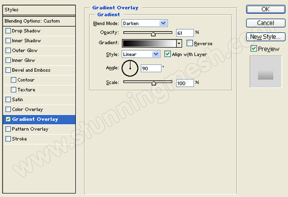 Gradient Overlay Dialogue Box