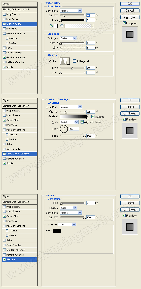 Photoshop Dialogue Boxes