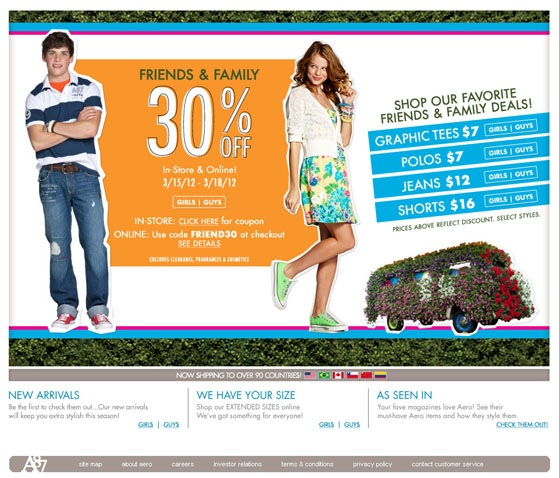 Online Shopping Websites- Aeropostale