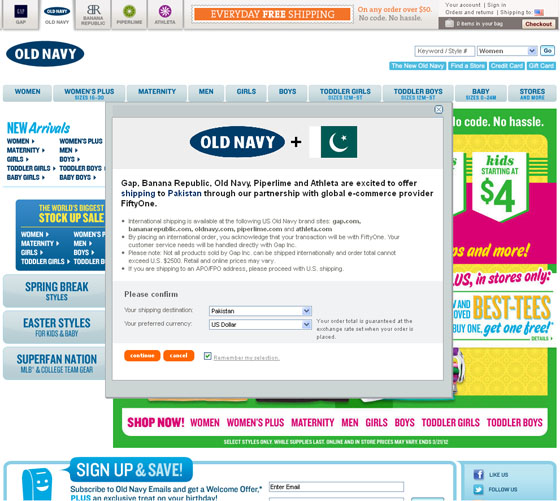 Online Shopping Websites- Old Navy