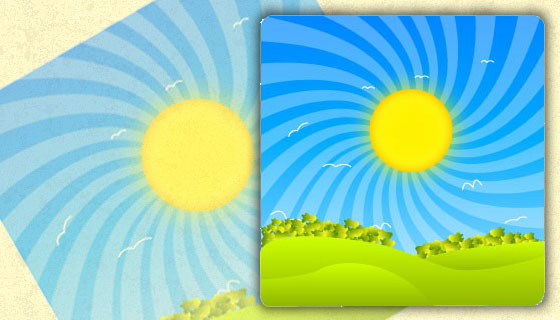 Landscape Morning View in Illustrator