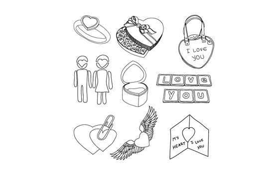 Hand drawn valentine’s day Vector Doodles Hand Draw Valentine's Day Vector Doodles