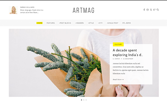 Artmag = Clean WordPress Blog and Magazine Theme - Best Themes Trending In 2016