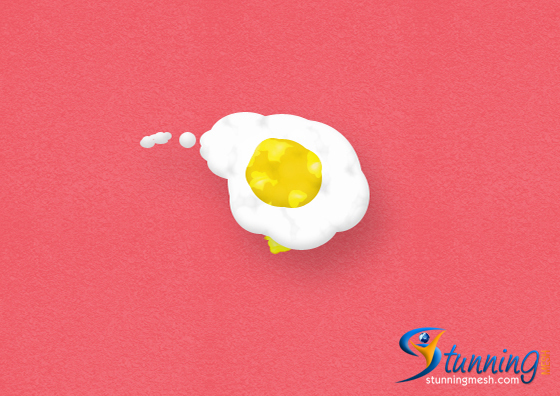 Fried Egg Design in Photoshop - Final Result