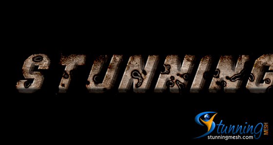 Rusted Holes Text Effect in Photoshop - Final Result